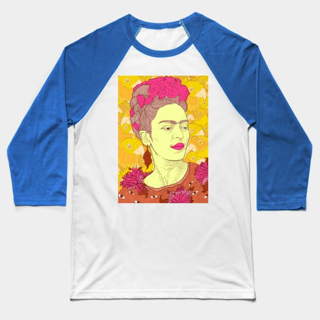 Frida Kahlo Baseball T-Shirt by AndyAlvez